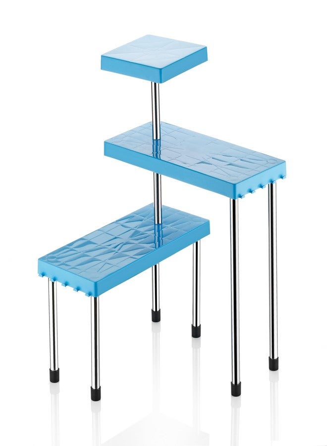Copelle Rack for Kitchen Storage, Corner Shelf for Kitchen, Organizer Rack, 3 Tier Spice, Oil Stand, Tabletop Adjustable Rack for Makeup, Office(Blue) - Image 5